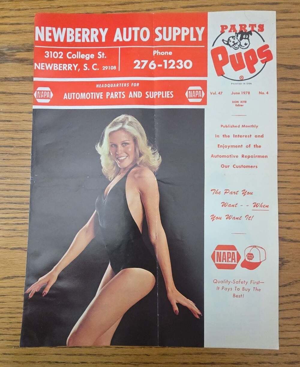 Vintage June 1978 NAPA Parts Pups Auto Newsletter Magazine